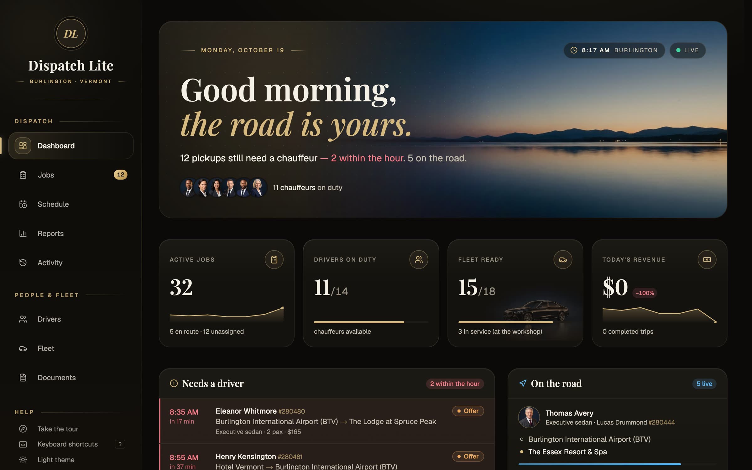 Dispatch dashboard